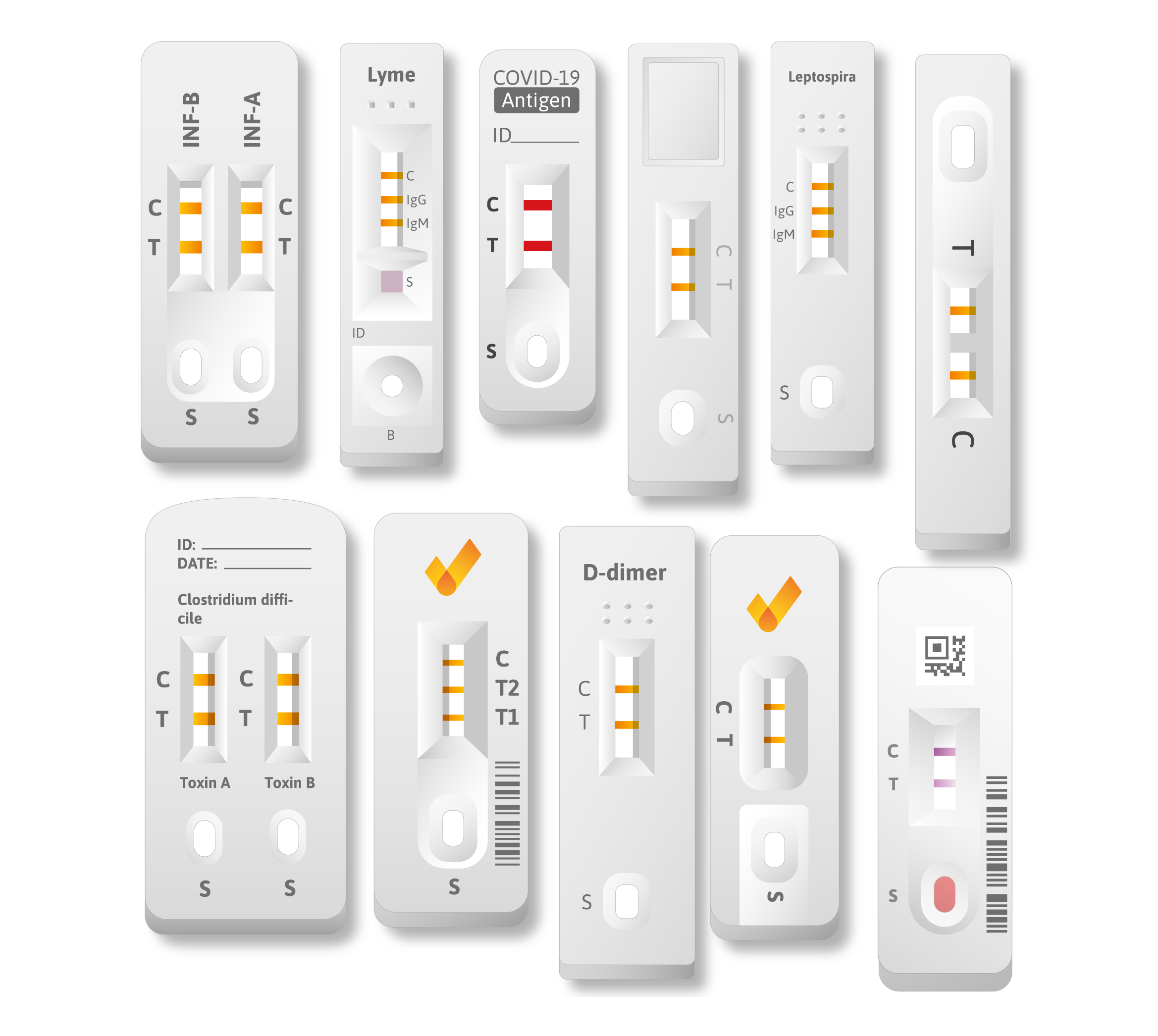Image of different lateral flow test cassettes 